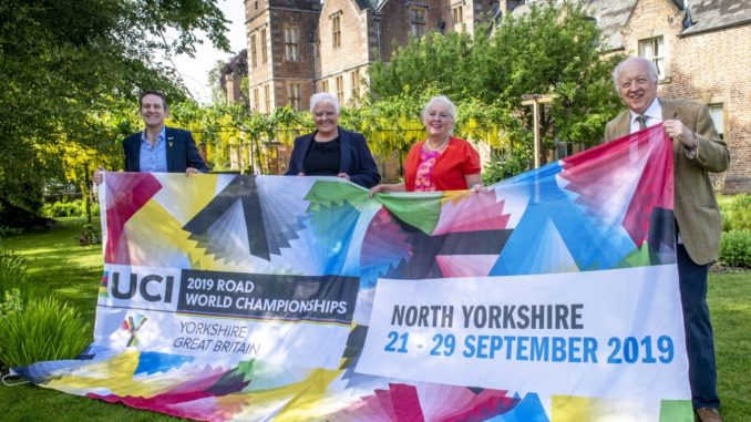 Kiplin Hall UCI flag handover cllrs and chief exec (002)